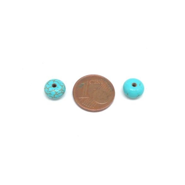 20 Perles Rondelle 8mm X 5mm Imitation Turquoise 