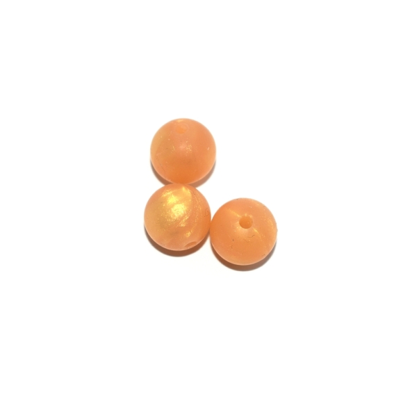 Perle ronde 12 mm en silicone doré - Photo n°1