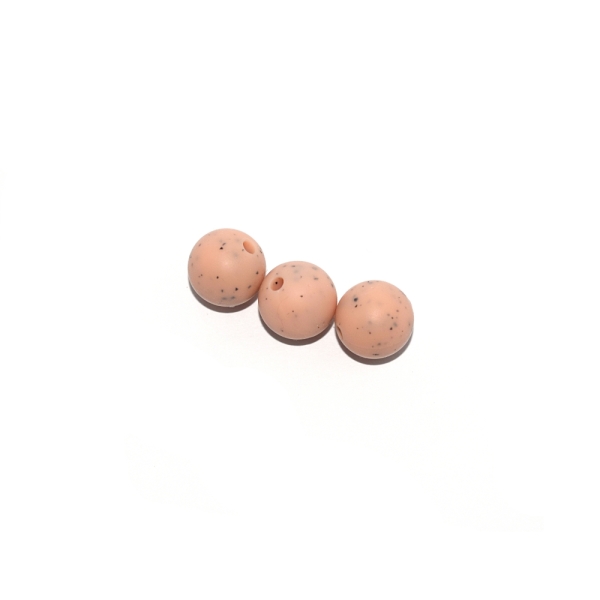 Perle ronde 12 mm silicone granite beige - Photo n°1