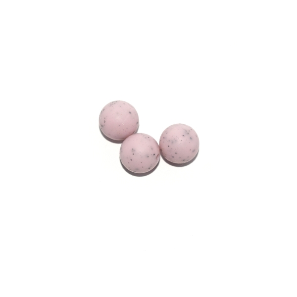 Perle ronde 12 mm silicone granite mauve - Photo n°1