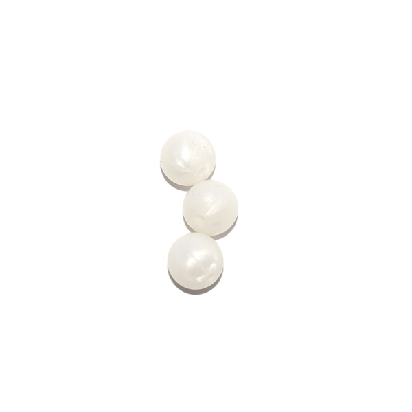 Perle ronde 12 mm en silicone blanc nacré - Photo n°1