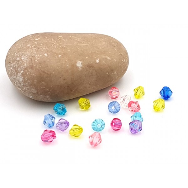 1000 Perles Toupies Bicônes Multicolores 5mm - Photo n°1