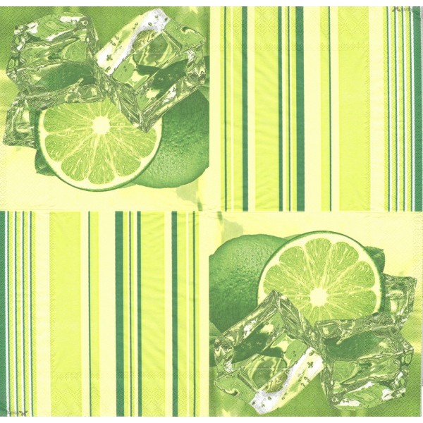 4 Serviettes en papier Citron Glaçon Format Lunch Decoupage Decopatch S4317A Stewo - Photo n°1
