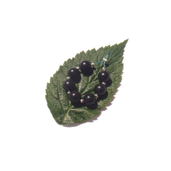 Obsidienne Noire mate : 7 perles 8 MM de diamètre - Photo n°1