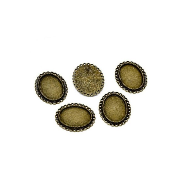 10 Pendentifs Connecteurs Bronze Plateau 25x18mm - Photo n°1