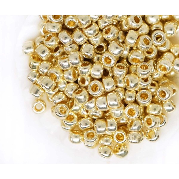 Perles de Rocaille de TOHO Japonaises en Verre Rond Argenté Métallique En Aluminium Galvanisé au Per - Photo n°2