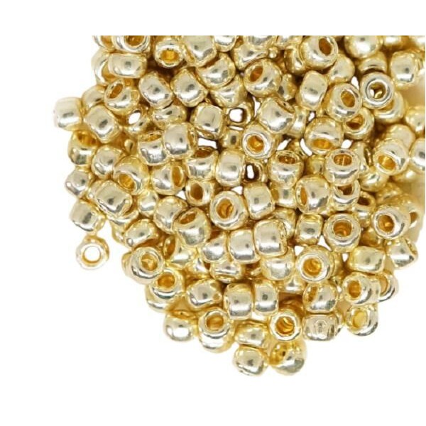 Perles de Rocaille de TOHO Japonaises en Verre Rond Argenté Métallique En Aluminium Galvanisé au Per - Photo n°1