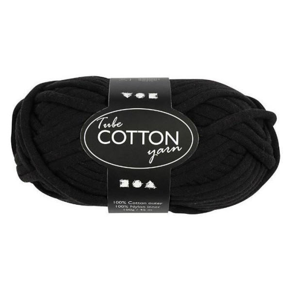 Fil de coton Noir Complet 100g / 45m, le Fil à la Main, de l'Artisanat, Alimentation, Fil de Coton, - Photo n°1