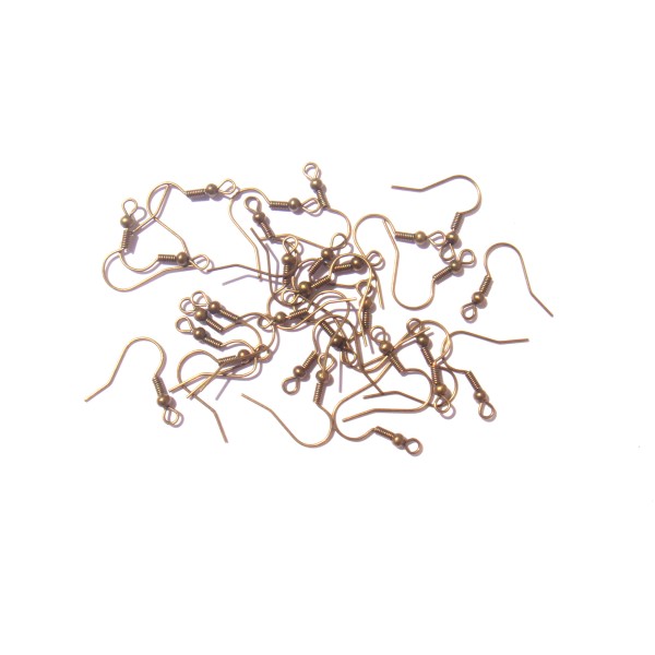 Crochets Oreille 18 MM couleur bronze sans nickel/plomb/cadmium x 10 paires - Photo n°1