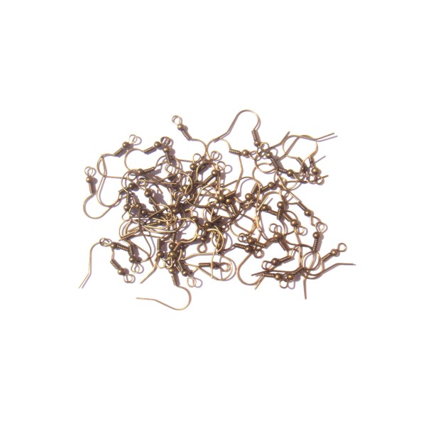 Crochets Oreille 18 MM couleur bronze sans nickel/plomb/cadmium x 50 paires - Photo n°1