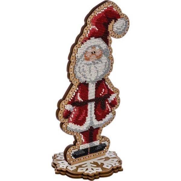 Santa Claus perlé DIY Kit, Arbre de Noël Ornement sur toile en bois, semences Perle Broderie Artisan - Photo n°2