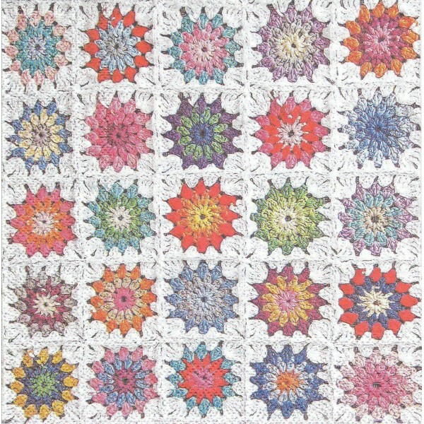 4 Serviettes en papier Carreaux au Crochet Format Lunch Decoupage Decopatch 13307305 Ambiente - Photo n°1