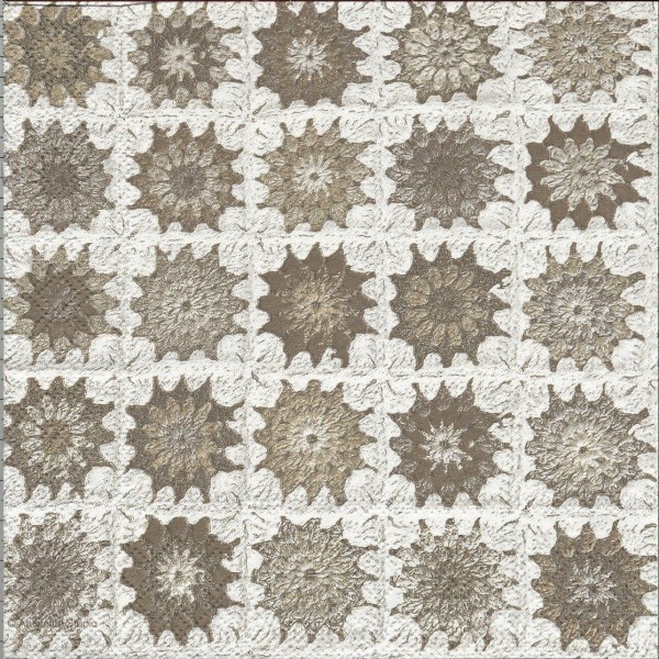 4 Serviettes en papier Carreaux au Crochet Format Lunch Decoupage Decopatch 13307306 Ambiente - Photo n°1