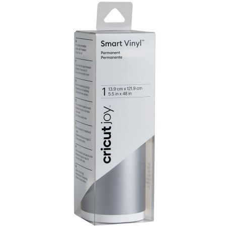 Vinyle Smart adhésif permanent brillant - Argenté - 13,9 x 121,9 cm
