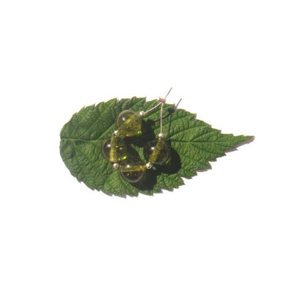 Olivine chauffée verte translucide : 4 Perles 10 MM de diamètre - Photo n°1
