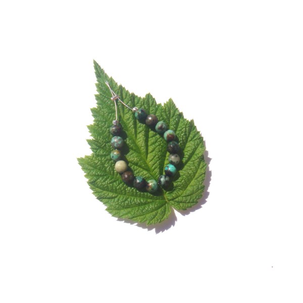 Turquoise Africaine : 15 perles 4 MM de diamètre - Photo n°1