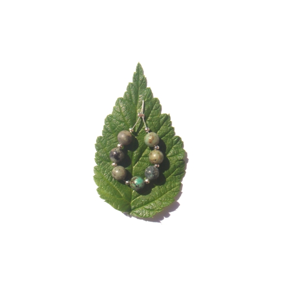 Turquoise Africaine : lot 7 perles assorties 7 MM de diamètre - Photo n°2