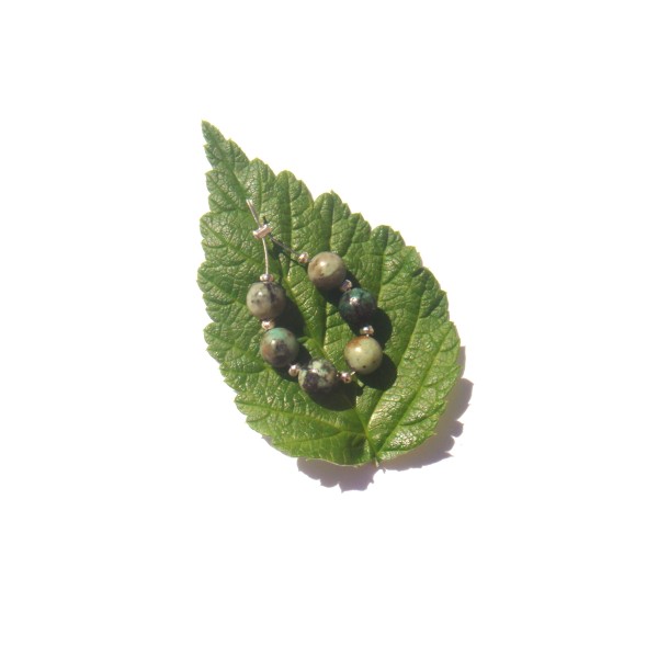 Turquoise Africaine : lot 6 perles assorties 7 MM de diamètre - Photo n°1