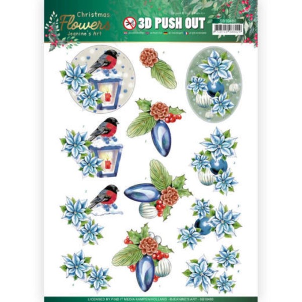 Carte 3D prédéc. - SB10480 - Christmas Flowers - Lanternes de Noël - Photo n°1