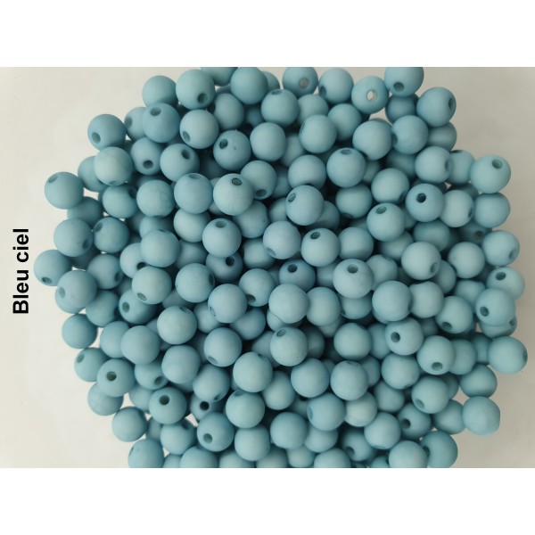 Lot de 200  perles acryliqes 6mm de diametre bleu ciel - Photo n°1