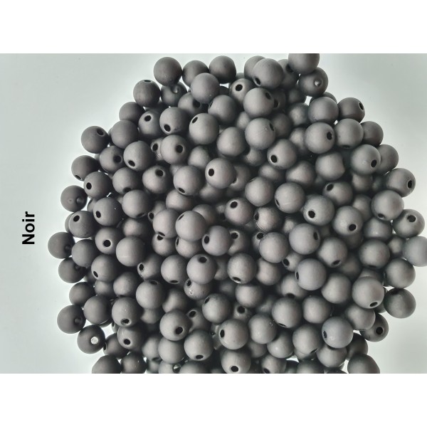 Lot de 200  perles acryliqes 6mm de diametre noir - Photo n°1