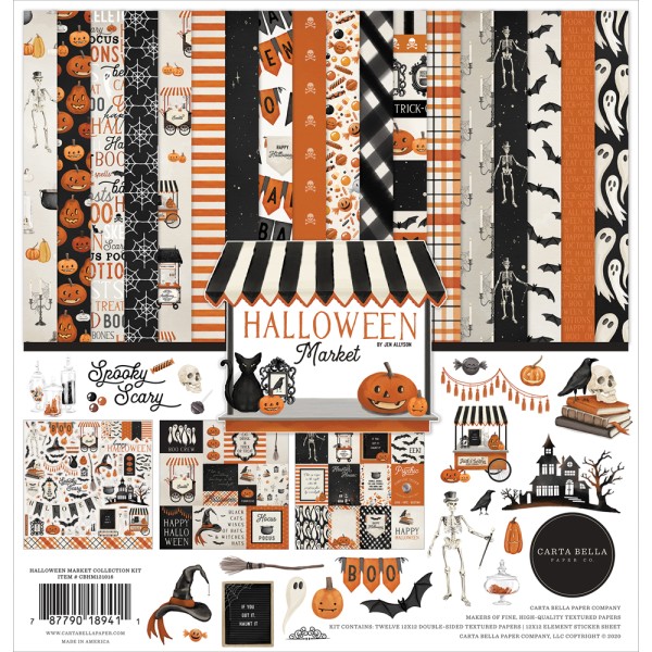 Papier scrapbooking  Carta Bella - Halloween Market - 30x30 - 13 feuilles - Photo n°1