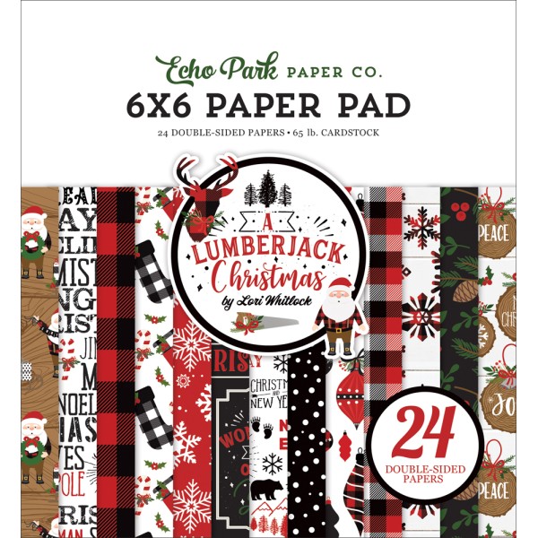 Papier scrapbooking  Echo Park - Lumberjack Christmas - 15x15 - 24 feuilles - Photo n°1
