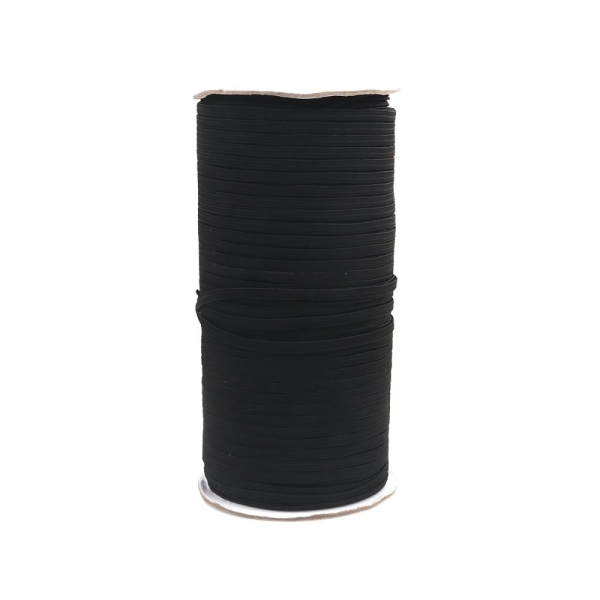 5M d' élastique noir - polyester - 3mm - Photo n°1