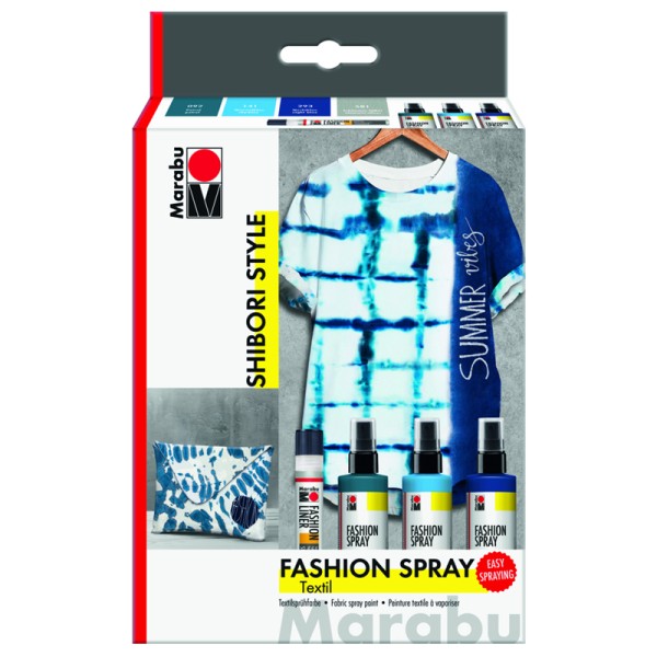 Kit peinture textile Fashion spray - Shibori - 3 x 100 ml - Photo n°1
