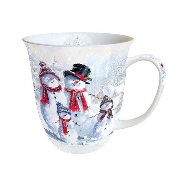 Mug, tasse, porcelaine AMBIENTE 10.5 cm 0.4 l SNOWMAN WITH HAT - Photo n°1
