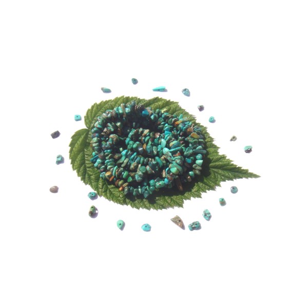 Turquoise naturelle multicolore : 100 perles chips 5/7 MM de diamètre - Photo n°1