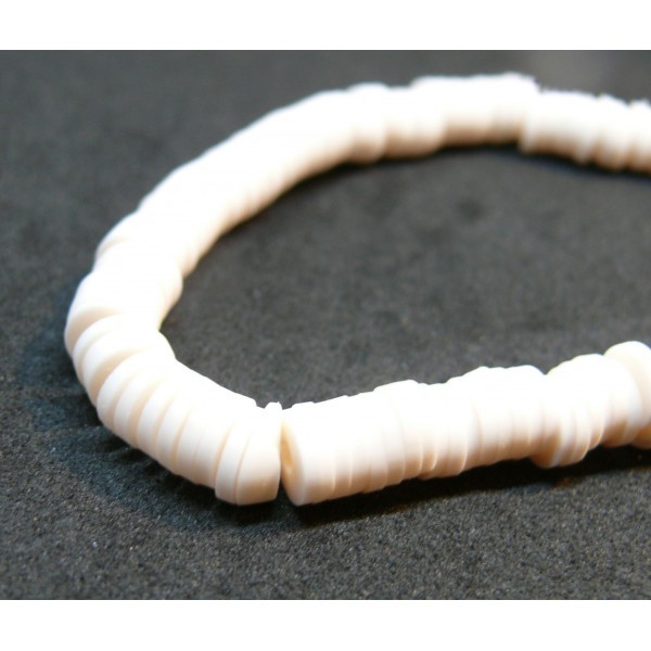 H0676 Lot 1 fil d'environ 380 Perles rondelles Heishi en pâte polymère 6 par 1mm couleur 16 - Photo n°1