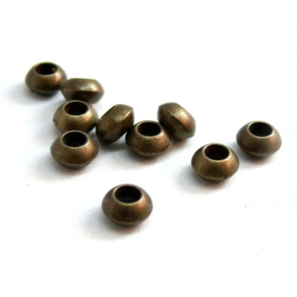 H11937 PAX 100 perles intercalaires Toupie 5.5mm metal couleur Bronze - Photo n°1