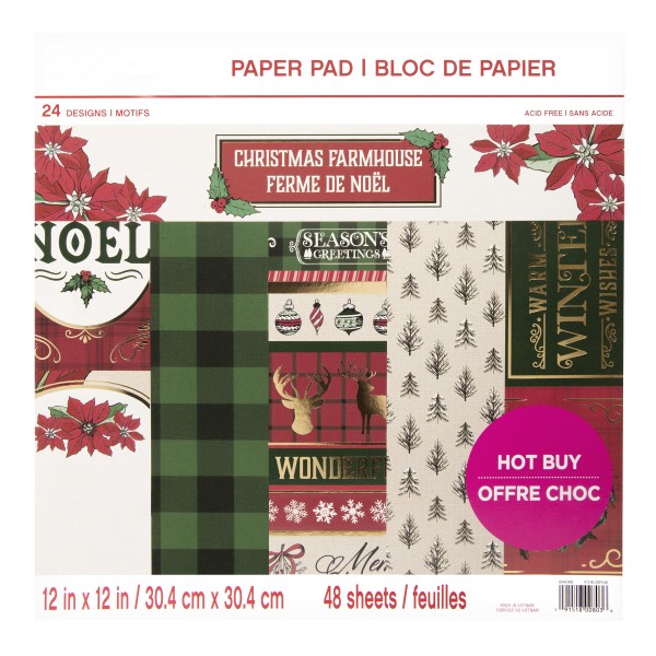 Papier scrapbooking  Craft Smith - Christmas Farmhouse - 30x30 - 48 feuilles - Photo n°1