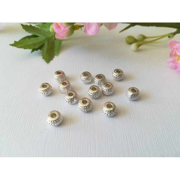 Perles métal argentées 6 mm x 10 - Photo n°1