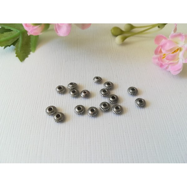 Perles métal toupie 5 mm argent mat x 20 - Photo n°1