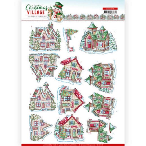 Images 3D prédécoupées Yvonne Creations - Christmas Village - Christmas Houses - Photo n°1