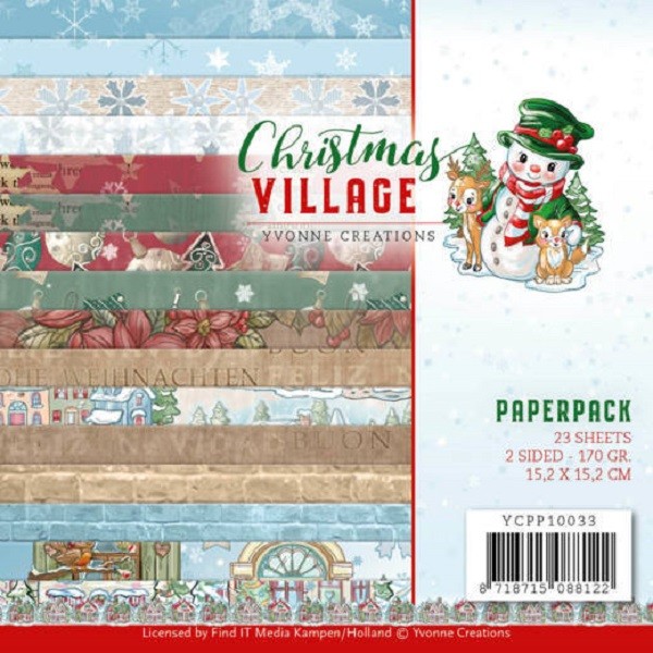 Papier scrapbooking Yvonne Creations Christmas Village - 15X15 - 23 feuilles - Photo n°1