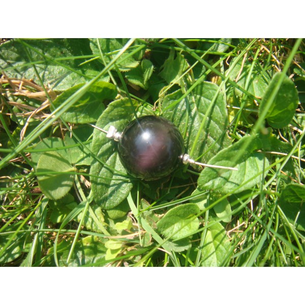 Obsidienne Oeil Céleste grade A : perle à l'unité 16 MM de diamètre ( I ) - Photo n°3