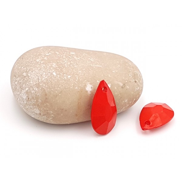50 Perles Goutte D'eau à Facettes Rouges - Photo n°1
