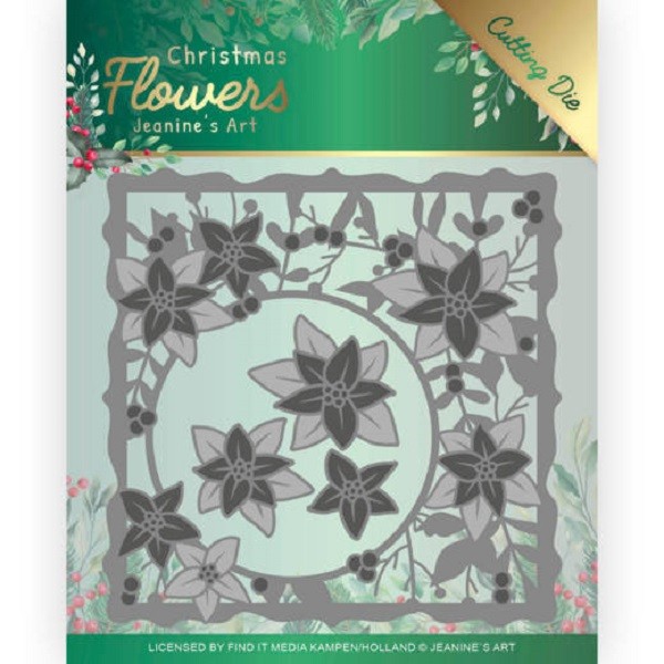 Matrice de découpe Jeanine's Art Christmas Flowers - Frame Poinsettia - Photo n°1