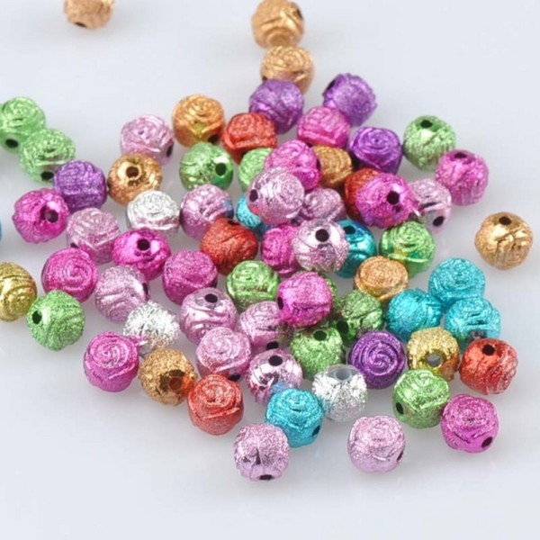 20 Perles en Acrylique Stardust 8mm Fleur Mixte Creation Bijoux, bracelet - Photo n°2