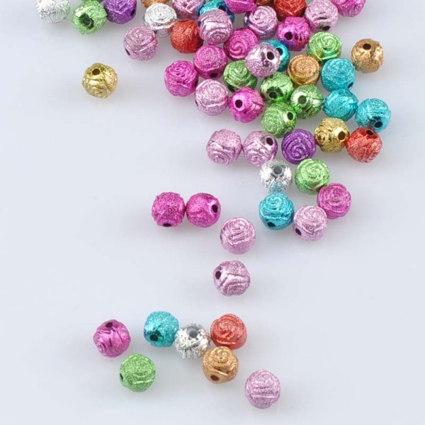 20 Perles en Acrylique Stardust 8mm Fleur Mixte Creation Bijoux, bracelet - Photo n°3