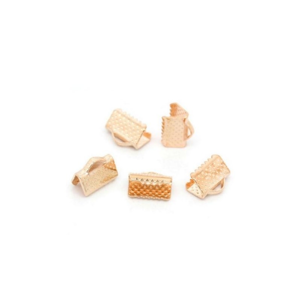 100 Embouts Griffe Serre Ruban Or Rose 10x8mm - Photo n°1