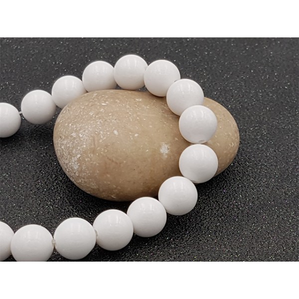 40 Perles De Jade Mashan 10mm Blanches - Photo n°1