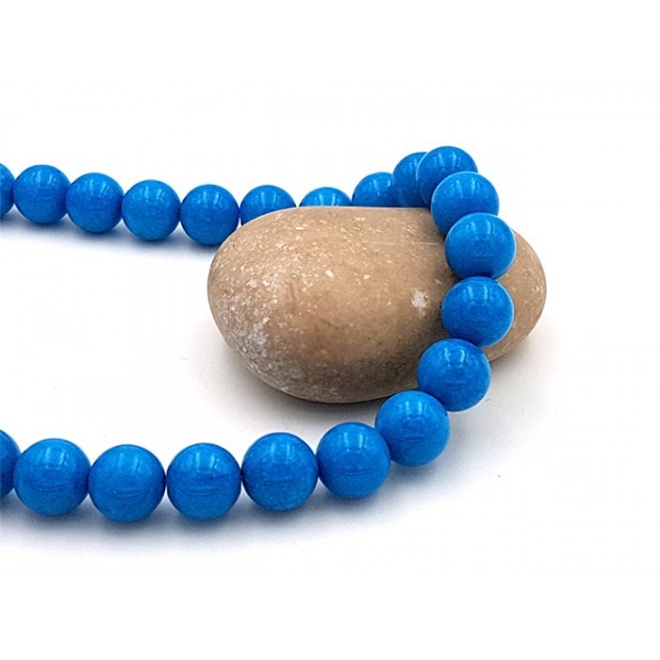 40 Perles De Jade Mashan 10mm Bleues - Photo n°1