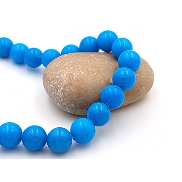 40 Perles De Jade Mashan 10mm Turquoise Foncé - Photo n°1