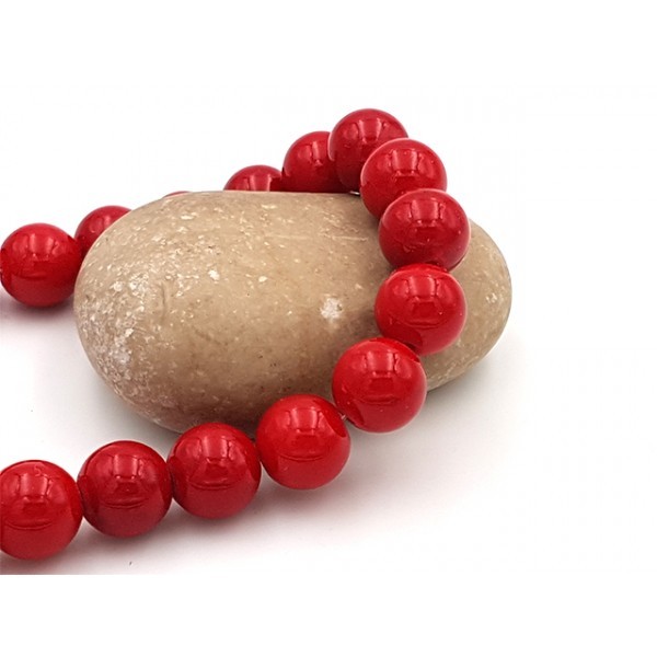 40 Perles De Jade Mashan 10mm Rouges - Photo n°1
