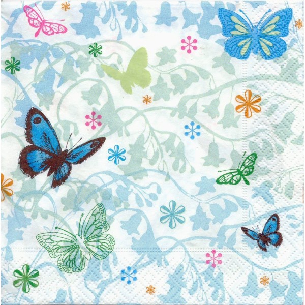 4 Serviettes en papier Monde des Papillons Format Lunch Decoupage LN0538 Colourful Life - Photo n°1