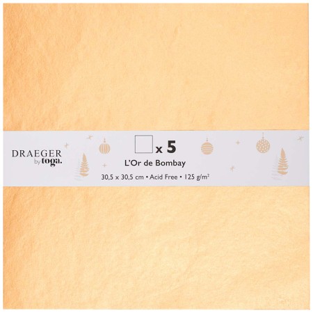 Papier Scrapbooking Toga - Doré - 30,5 x 30,5 cm - 5 pcs